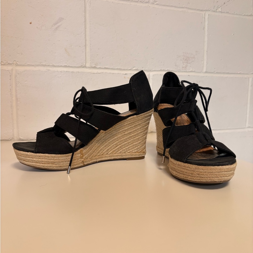Merona Black and Tan Wedge Sandals - Picture 3 of 5